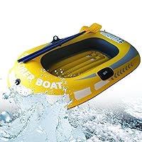 1/2 Person Inflatable Boat - Foldable Portable PVC Kayak Fishing Boat, Canoe Fishing Boat with Double Paddle, PVC Raft for Outdoor Drifting Fishing Water Sports Keibika