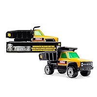 Tonka Steel Classics, Commemorative Quarry Dump Truck– Made with Steel & Sturdy Plastic, yellow friction powered, Boys and Girls, toddlers ages 3+, construction truck, toddlers, birthday gift, holiday