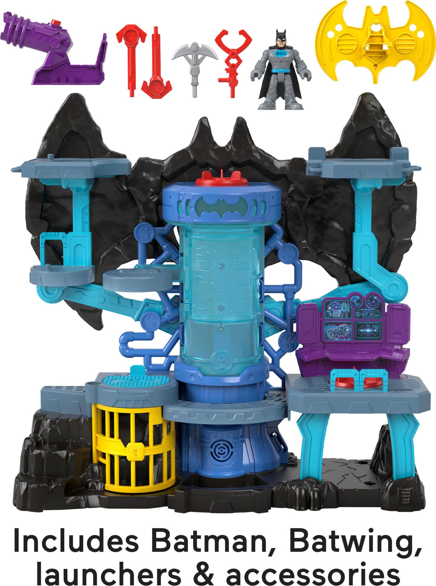 Imaginext DC Super Friends Batman Toy Bat-Tech Batcave Playset with Lights & Sounds for Preschool Pretend Play Ages 3+ Years
