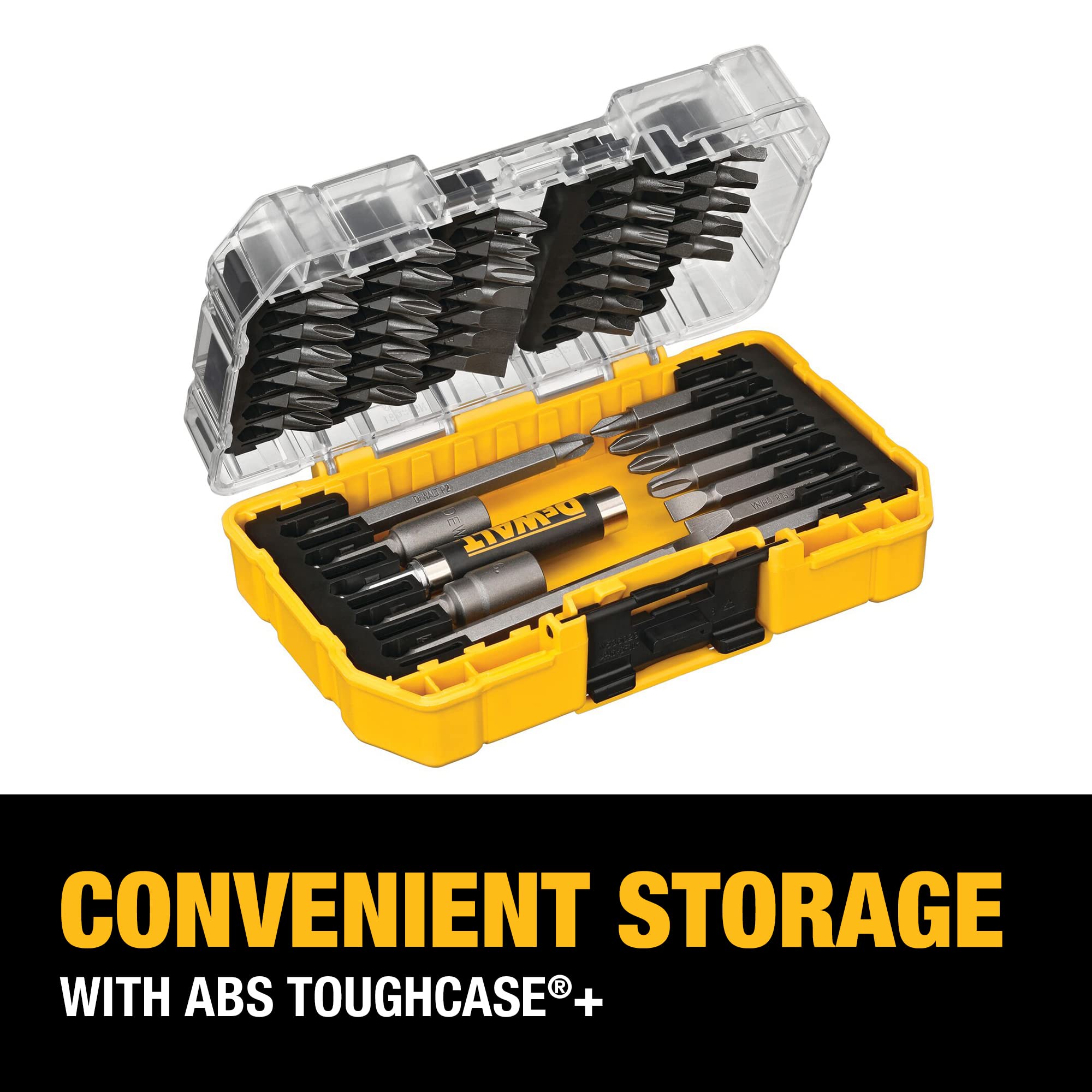 DEWALT Screwdriver Bit Set with Tough Case, 45-Piece (DW2166),Grey/Silver Screwdriving Set With Tough Case