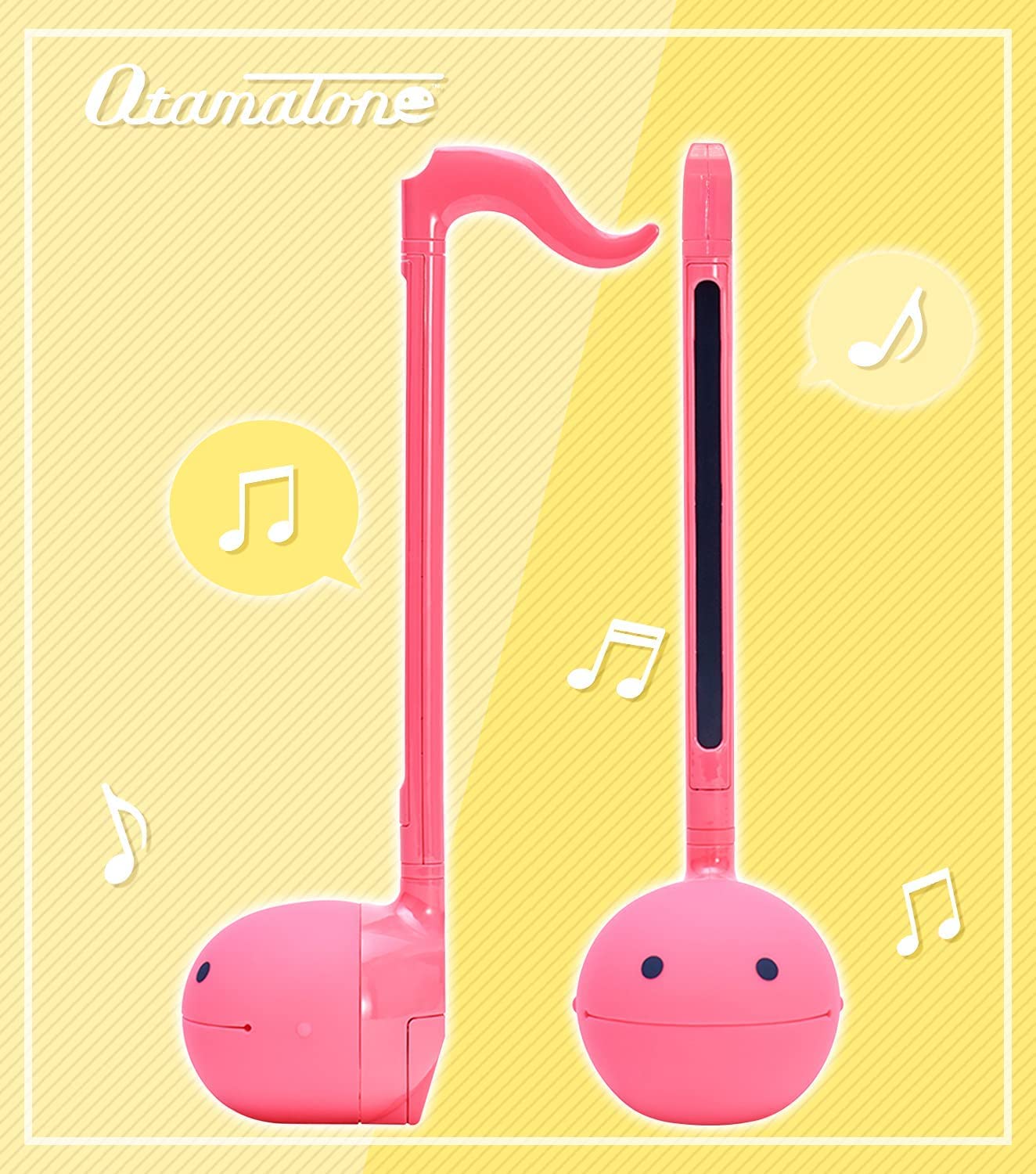 Otamatone [Color Series] Japanese Electronic Musical Instrument Portable Synthesizer from Japan by Cube/Maywa Denki [English version] [Regular size]-Yellow, Hot Pink set