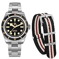 San Martin Watches for Men, 6200 Automatic Dive Watches NH35 Movement Mens Watch with Nylon Watch Strap