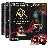 Coffee Pods, 30 Capsules Provocateur Medium Roast Blend, Single Cup Aluminum Coffee Capsules Exclusively Compatible with the L'OR BARISTA System