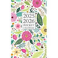 pocket calendar 2025-2026: Monthly Planner For Purse Small Size 2-Year From January 2025 To December 2026 | Floral Cover