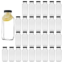 8 oz Glass Bottles,Reusable Glass Water Bottles With Airtight Lids,Vintage Drinking Bottles for Smoothies,Kombucha,Tea,Juicing Bottles Beverage Bottle Milk Bottles With Caps,Liquid Storage Jars 30pack