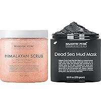 Majestic Pure Himalayan Scrub with Collagen (10 oz) and Dead Sea Mud Mask (8.8 oz) Bundle