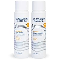 Seaweed Bath Co. Smooth Shampoo and Conditioner Set, Citrus Vanilla Scent, 12 Ounce (Pack of 2), Sustainably Harvested Seaweed, Borage and Broccoli Seed Oils, For Curly and Frizzy Fine Hair