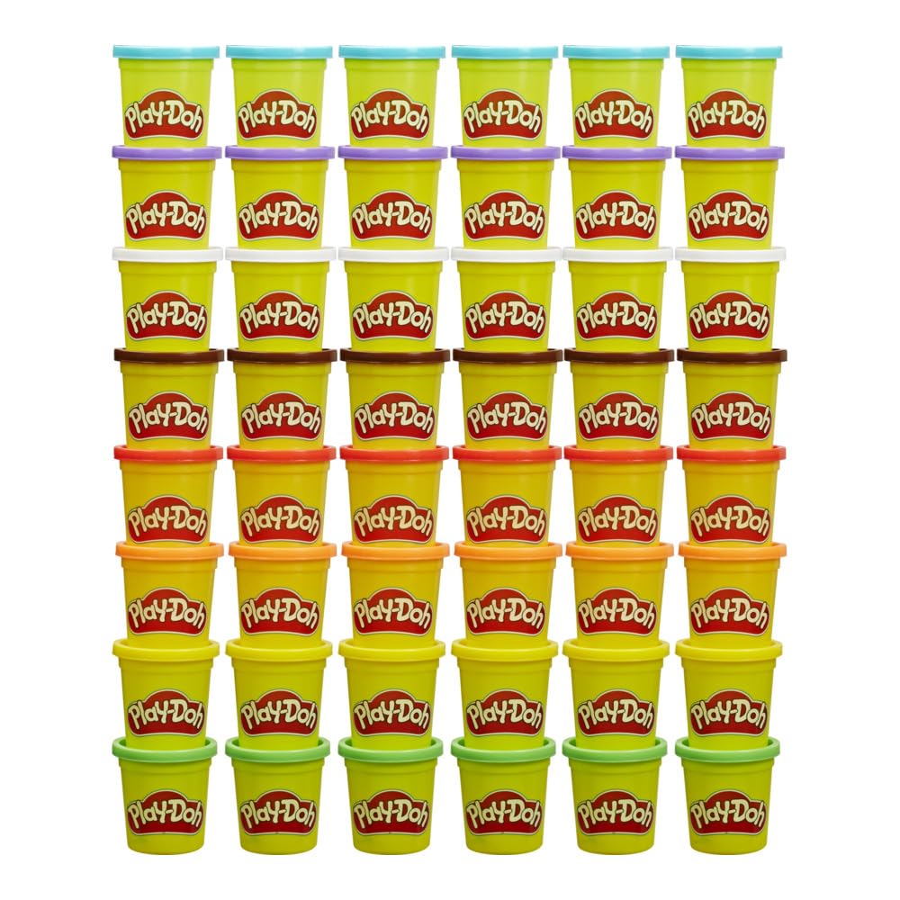 Play-Doh School Pack of 48 Cans for Teachers, 6 Sets of 8 Modeling Compound Colors, Classroom Back to School Supplies, Arts & Crafts, Preschool Toys for Kids 2 Years & Up, 3oz Cans (Amazon Exclusive)