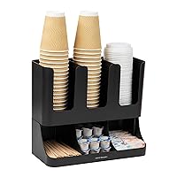 Mind Reader Cup and Condiment Station, Countertop Organizer, Coffee Bar, Kitchen, Stirrers, 13