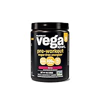 Vega Sport Sugar Free Pre-Workout Energizer, Berry - Pre Workout Powder for Women & Men, Supports Energy and Focus, Electrolytes, Vegan, Keto, Gluten Free, Non GMO, 4 oz