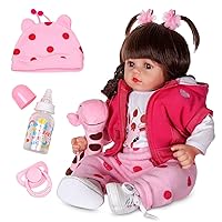 Reborn Baby Dolls - 18-Inch Realistic Baby Doll with Complete Baby Doll Accessories - Lifelike, Soft Silicone Newborn Girl Doll with Movable Arms and Legs - Comes with a Birth Certit