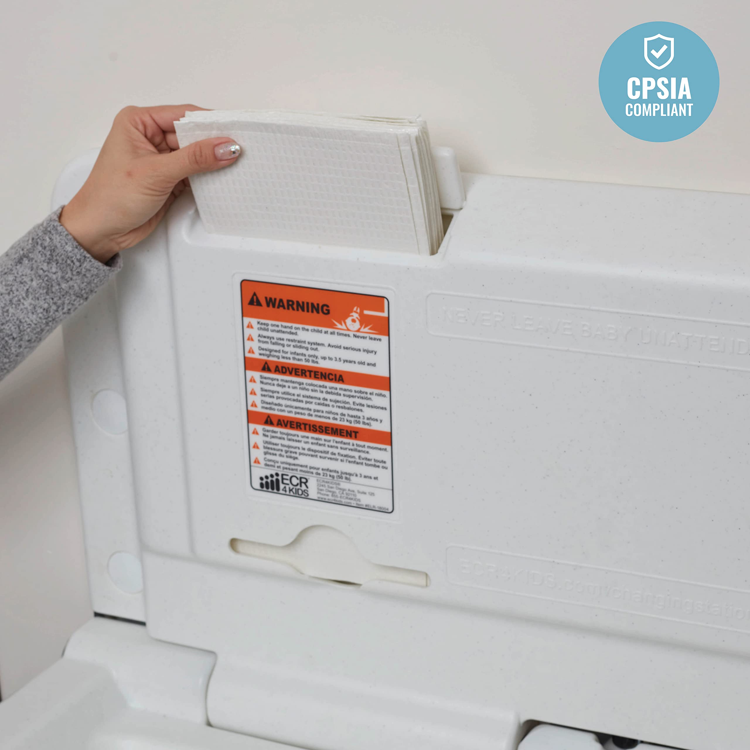 ECR4Kids 2-Ply Disposable Sanitary Liner, Changing Station Tissue, White, 500-Pack