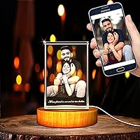 Personalized Custom 3D Photo engraved Crystal (XL Rectangle (3.9