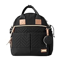 Skip Hop Diaper Bag Backpack: Suite 6-in-1 Diaper Backpack Set, Multi-Function Baby Travel Bag with Changing Pad, Stroller Straps, Bottle Bag and Pacifier Pocket, Black