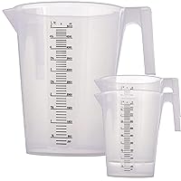 TCP Global 5 Liter (5000ml) Gallon Plastic Graduated Measuring and Mixing Pitcher (Pack of 3) - Holds 5 Quarts 1.25 Gallons- Pouring Cup, Measure & Mix Paint, Resin, Epoxy, Kitchen Cooking Baking