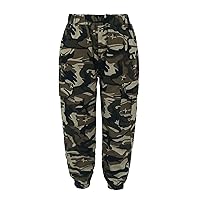 FEESHOW Camouflage Jogger Pants for Kids Boys Camo Cargo Trousers with Pocket Elastic Waist Casual Outdoor wear