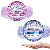 ATHLERIA 2 Pcs Flying Orb Ball Toys(Blue+Pink) Soaring Hover Boomerang Spinner Hand Controlled Mini Drone for Kids Adults Outdoor Indoor