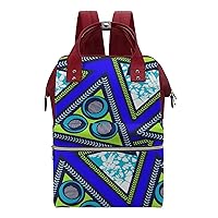 Abstract African Print Casual Travel Laptop Backpack Fashion Waterproof Bag Hiking Backpacks Red-Style