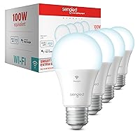 Smart Light Bulbs, 100W Equivalent WiFi Light Bulb, 1500LM High Brightness Smart Bulbs That Work with Alexa Google, Dimmable A19 Daylight 5000K Alexa Light Bulb, CRI>90, No Hub Required, 4Pack