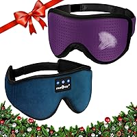 MUSICOZY Sleep Headphones Bluetooth 5.2 Headband Sleep Mask, 3D Breathable Sleeping Eye Mask for Side Sleepers, Built-in Ultra Thin Speakers Cool Tech Gadgets Holiday Gifts of 2 Packs