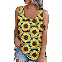 Summer Outfits for Women 2024 Casual Sleeveless Button Down Scoop-Neck Shirts Floral Printed Camisoles