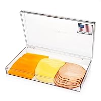 Deli meat container for fridge | Food Storage Box with Lid | Cheese and Cold Cuts Holder for Refrigerator | Made in USA