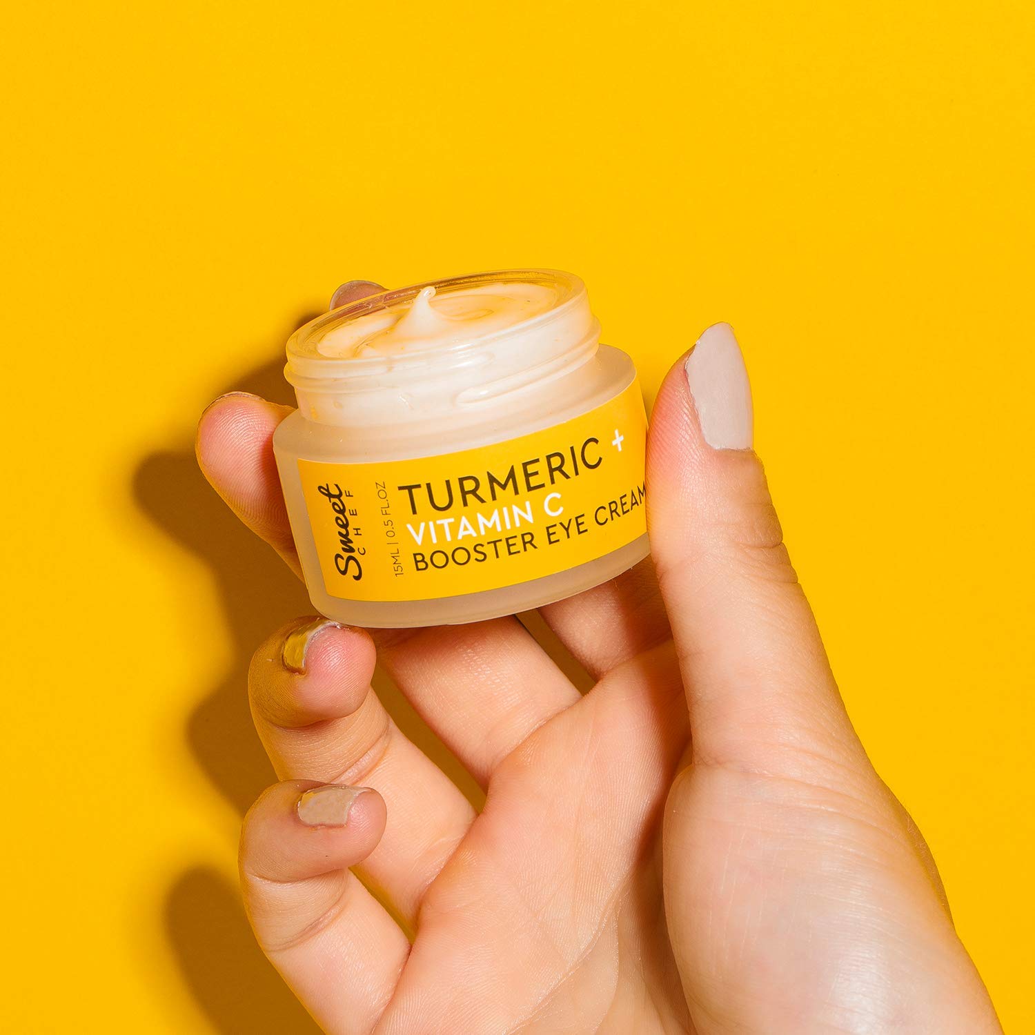 Sweet Chef Turmeric + Vitamin C Booster Eye Cream - Hydrating Eye Cream to Help the Look of Dark Circles + Puffiness - Moisturizing Gel-Cream for Sensitive Under-Eye Skin (15ml / 0.5 oz)