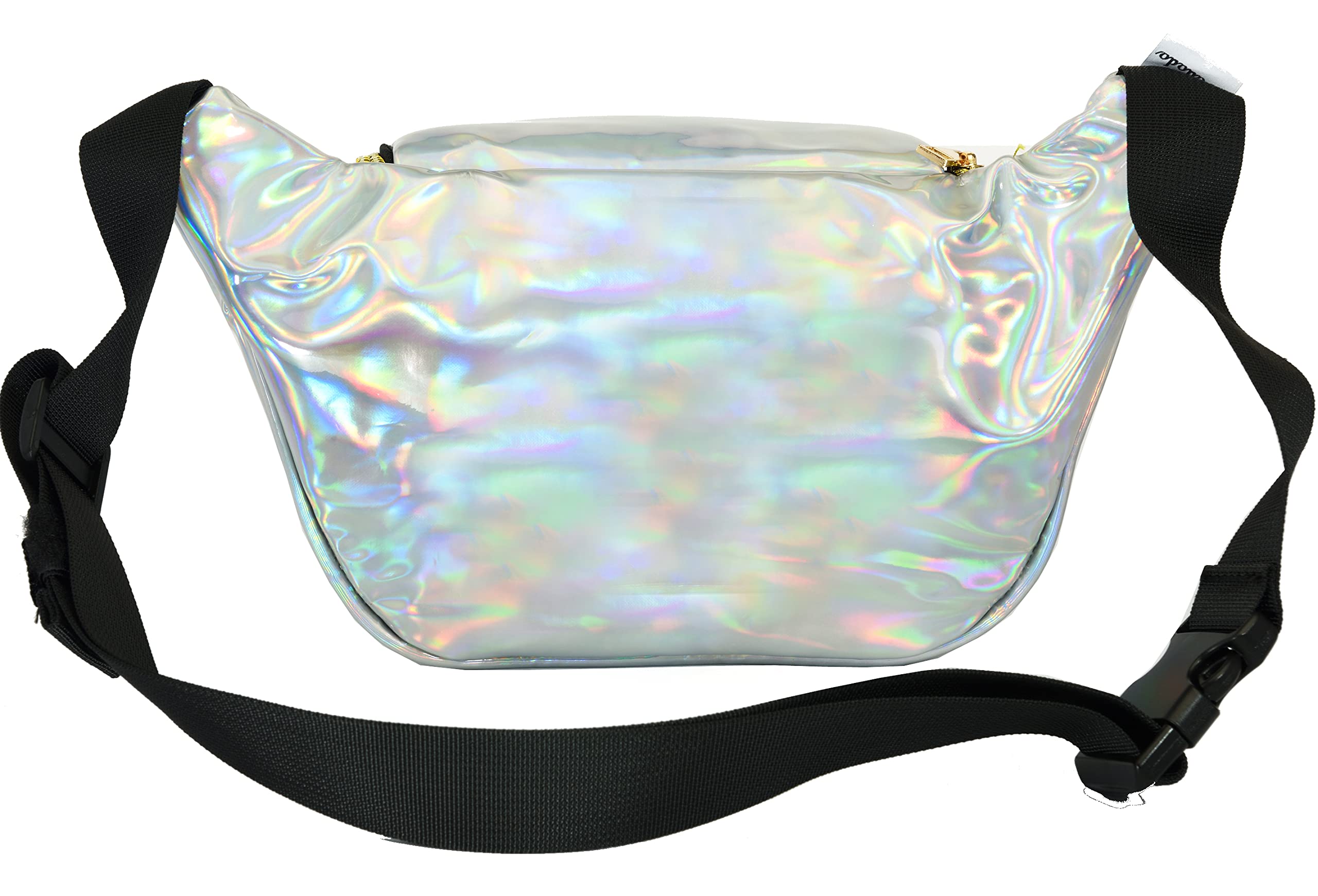 Shiny Neon Fanny Bag for Women Rave Festival Hologram Bum Travel Waist Pack (Silver)