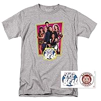 Saved by the Bell Cast T Shirt & Stickers (Athletic Heather) Small