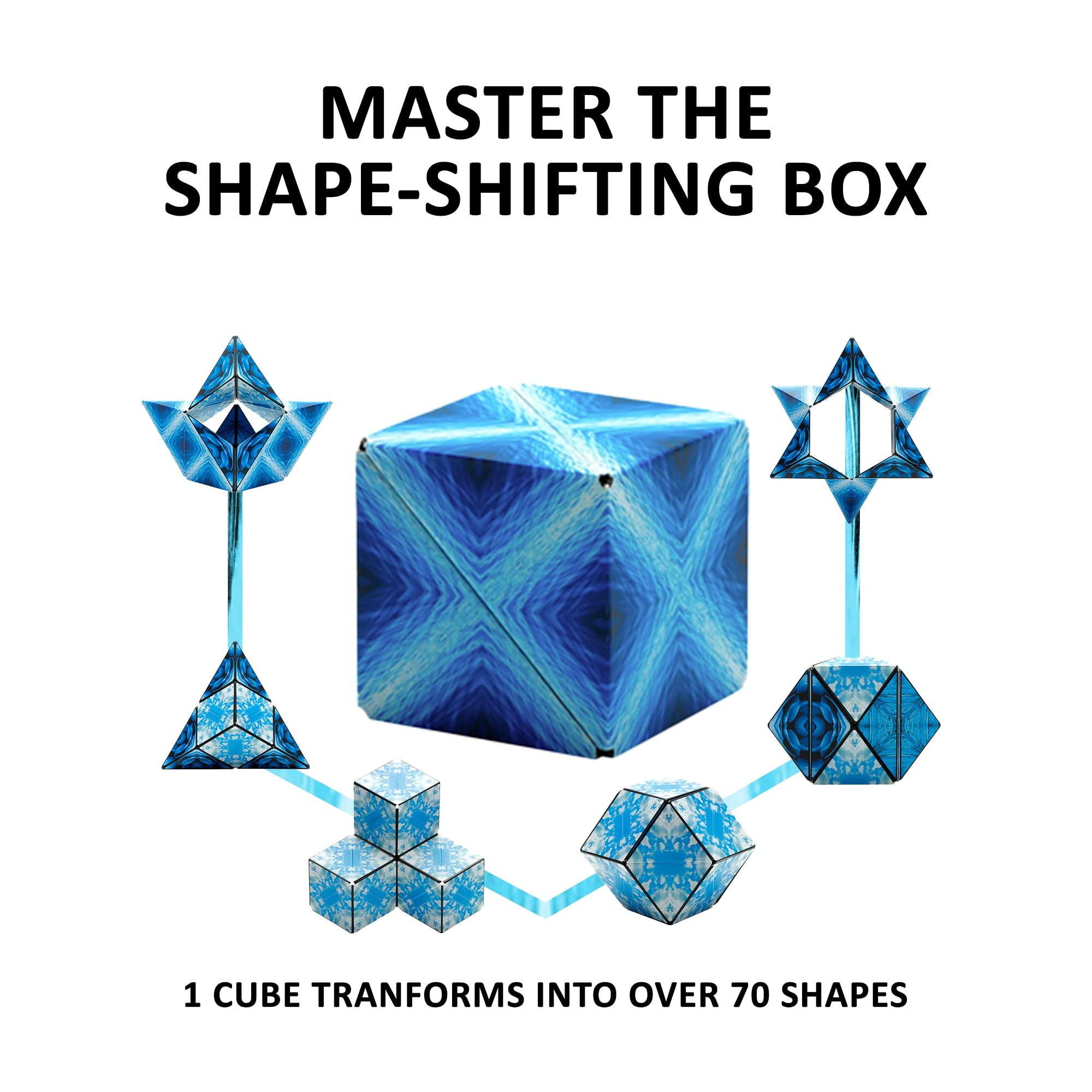 Mua SHASHIBO Shape Change Rubik's Cube - Award Winning, Patented - Anti- Stress Toy - 36 Rare Earth Magnets - 3D Infinity Cube - Shashibo Magnetic  Cube in Over 70 Shapes Convertible (Blue