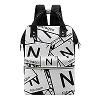 Nitrogen Element Diaper Bag Backpack Multifunction Travel Backpack Large Capacity Waterproof Mommy Bag Black-Style