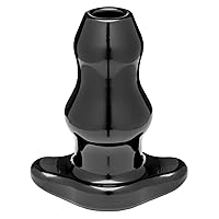 PerfectFit Brand Double Tunnel Plug, Hollow Butt Plug, PFBlend, TPR/Silicone, Use for Anal Training, Black, X-Large