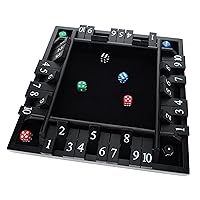 4 Player Shut The Box Dice Board Game with Black Stained Wood - 12 in.