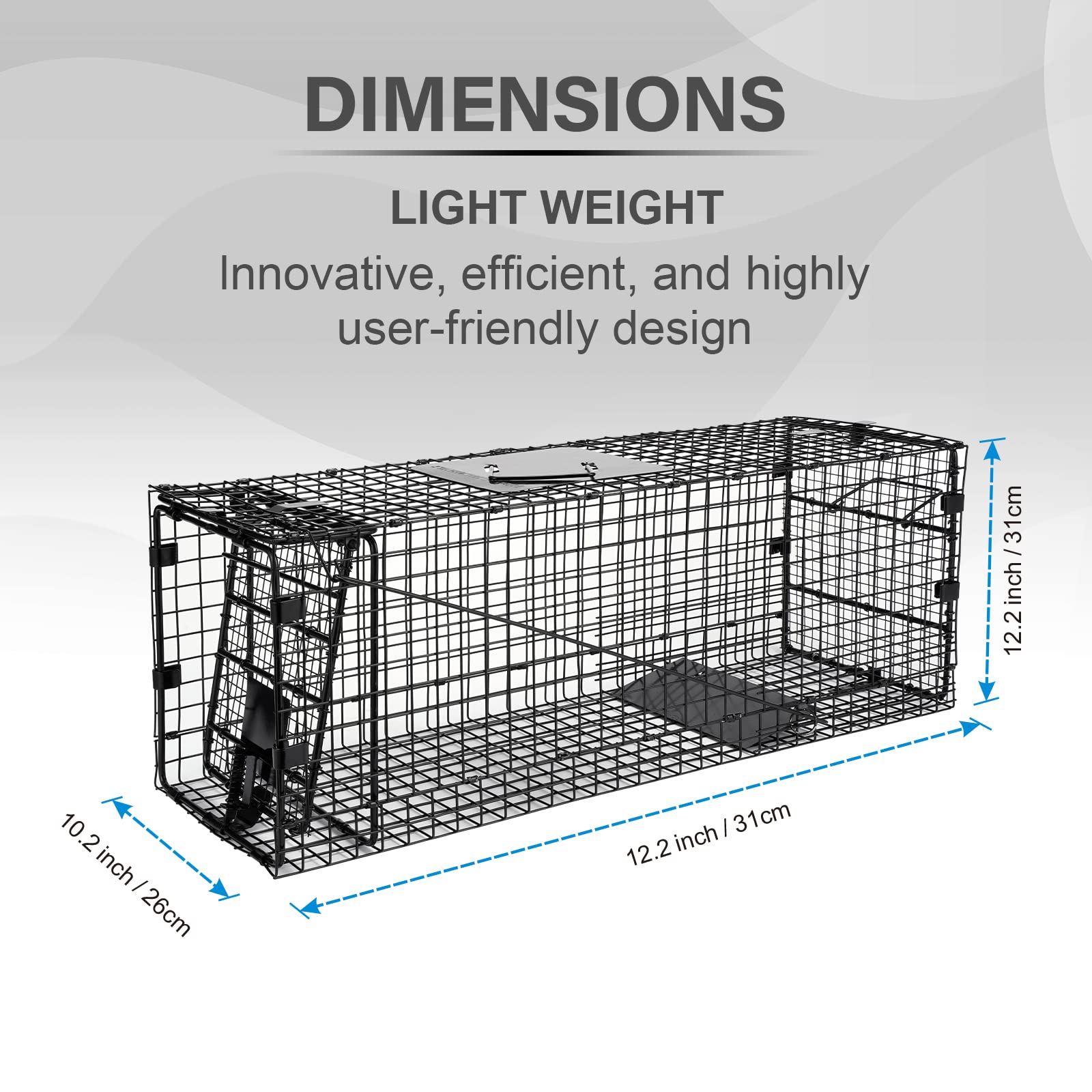 Humane Way Folding 32 Inch Live Humane Animal Trap - Safe Traps for All Animals - Raccoons, Cats, Groundhogs, Opossums - 32