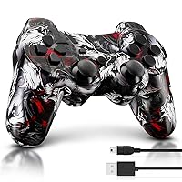 Boowen Wireless Controller for PS3, Controller for Sony PlayStation 3, 6-Axis High-Performance Motion Sense Dual Vibration Upgraded Gaming Controller, Compatible with PlayStation 3(Wolf)