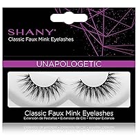 SHANY Classic Faux Mink Eyelashes - Durable Single Pair 3D Reusable Fluffy and Soft Strip Lash with Medium Volume - UNAPOLOGETIC
