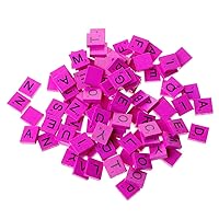 100Pcs/Set Wooden Colourful Scrabble Tiles Mix Letters Varnished Alphabet Scrabbles (Rose Red)
