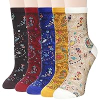Womens Cute Dog Patterned Animal Socks Funny Casual Cotton Novelty Crew Socks
