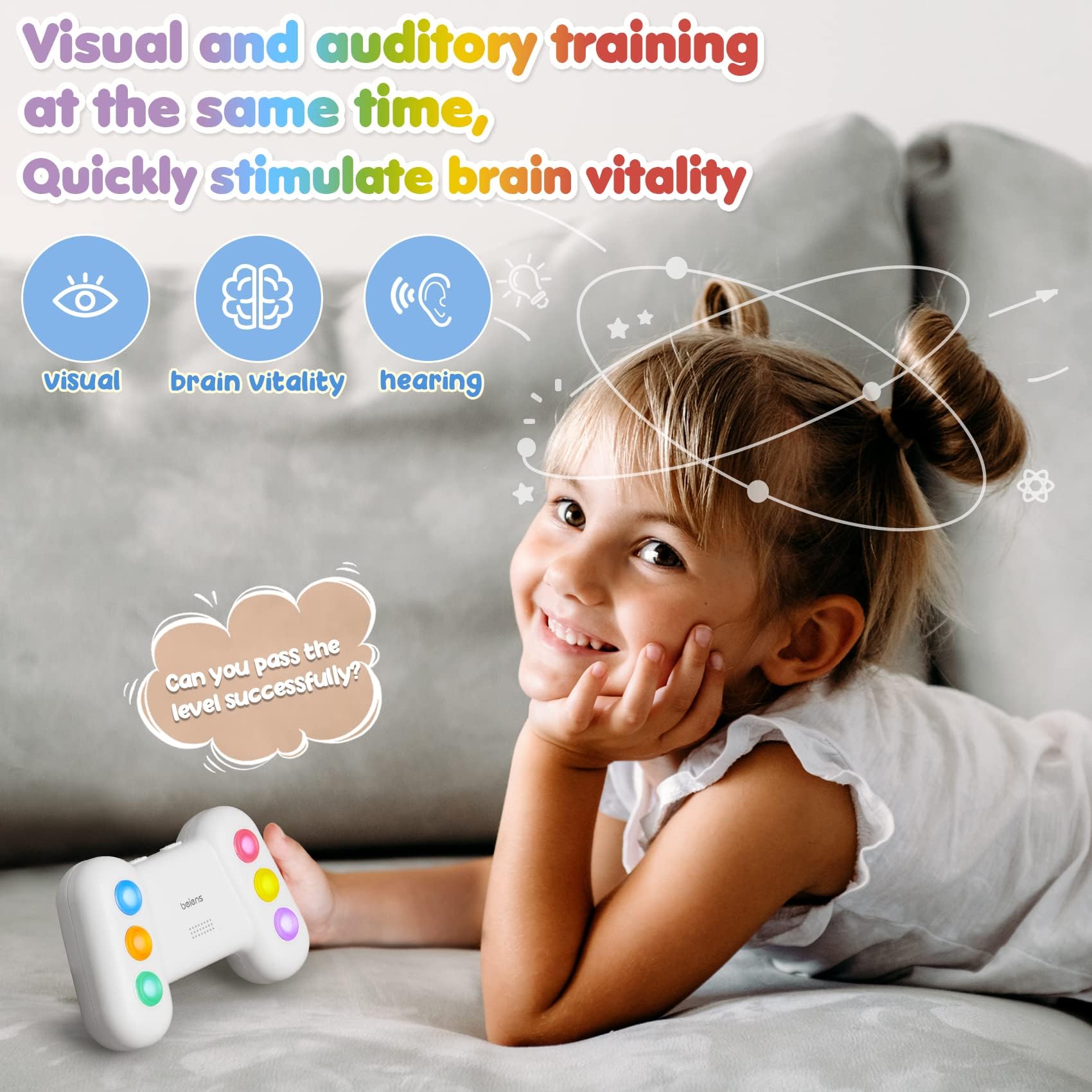 Kids Toys for 2 3 4 5 6 Year Old Boy Girl Sensory Toys Electronic Memory Game with Music and Lights, 4 Modes Simon Game Handheld Travel Toy Christmas Birthday Gift for Toddler Toys Age 2+