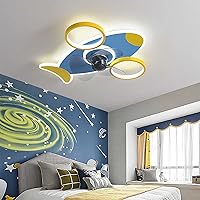 LZH FILTER LED Dimming Ceiling Light, Modern Helicopter Ceiling Fan with Remote Control, 3-Blade Ceiling Fan, for Kids Gifts