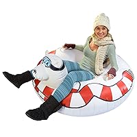 GoFloats Winter Snow Tube - Inflatable Sled for Kids and Adults (Choose from Unicorn, Disney's Frozen, Ice Dragon, Polar Bear, Penguin, Flamingo)