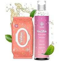 VeeFresh VeeIntimacy ACV Bundle - VeeSlide Adult Lubricant & VeeWipes ACV Feminine Wipes for Women - A Romantic Water Based Personal Lubricant & pH Balancing Wipes for Whenever, Wherever!