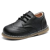 DADAWEN Toddler Boys Girls Dress Shoes Comfort Oxford Shoes Wedding Church Dress Shoes Lace Up School Uniform Loafer Flats (Toddler/Little Kid)