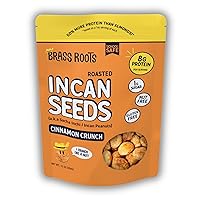 Brass Roots Organic Roasted Sacha Inchi Seeds - High Protein, High Fiber, Keto, Paleo, Allergen Free, Low Fodmap, Healthy Snack - Seen on Shark Tank (12 oz (Pack of 1), Cinnamon Crunch)