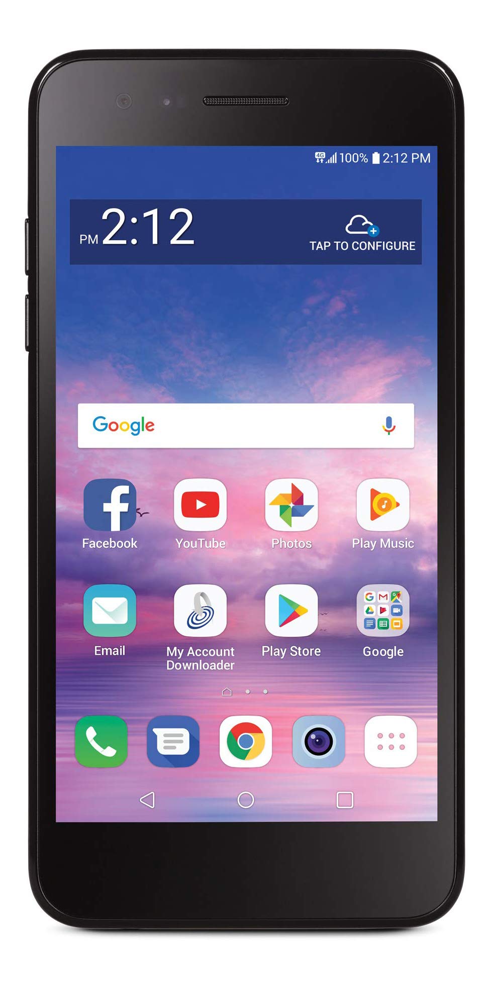 total wireless LG Rebel 4 4G LTE Prepaid Smartphone (Locked) - Black - 16GB - Sim Card Included - CDMA