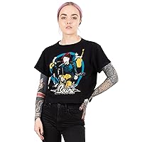 David Bowie Cropped T-Shirt for Women | Ladies Band Graphic Black Short Sleeve Rock Tee | Music Gifts Merchandise