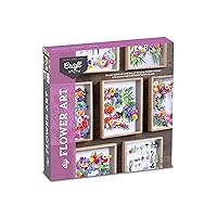 DIY Flower Craft Kit for for Teens & Adults - Make Beautiful Flower Art Piece for Wall - Faux Flower Terrarium Kits - Precut Paper Flowers with Glue - DIY Art & Craft Gifts