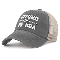 Defund The HOA Hat for Womens Fashion Running Hats Women AllBlack Caps Trendy for Car Guys