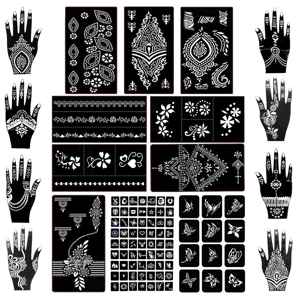 Henna tattoo flower template. Mehndi style. Set of ornamental patterns in  the oriental style Stock Vector Image & Art - Alamy
