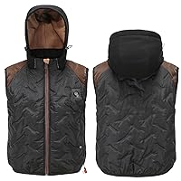 Men's Heated Vest with Hood, Rechargeable Hooded Lightweight Down Sport Vest Mens Hunting Vest, Gift for Men